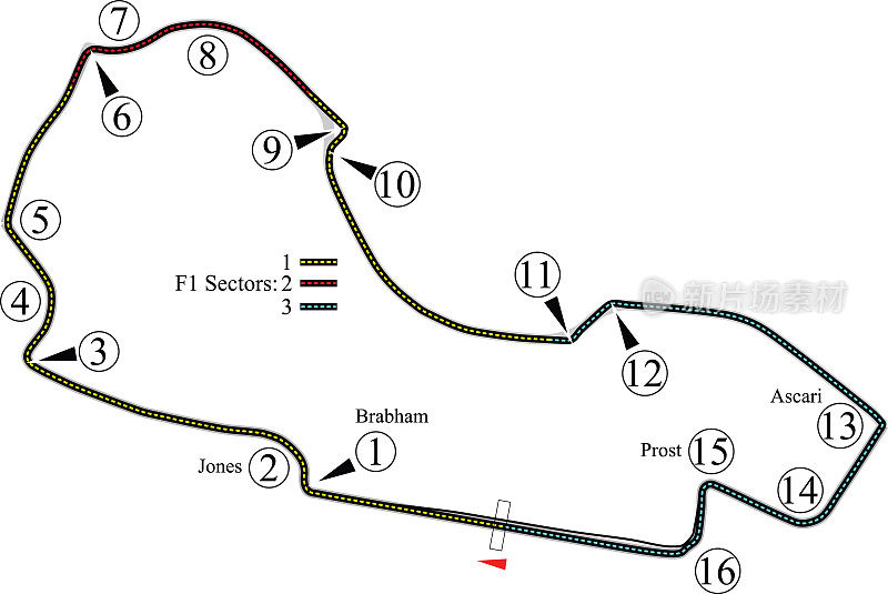 Race track map layout for Albert Park Melbourne
